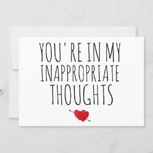 You're In My Inappropriate Thoughts Funny Naughty  Holiday Card