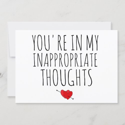 Youre In My Inappropriate Thoughts Funny Naughty  Holiday Card