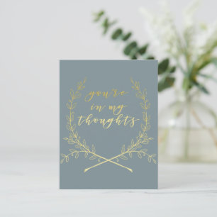 You're in my thoughts - Gold brush script Postcard