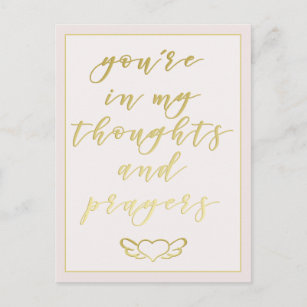 You're in my Thoughts & Prayers Blush Pink & Gold Postcard