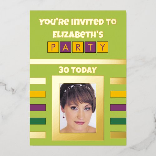 You're invited birthday party 30 today green