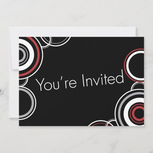 You're Invited - Black &amp; Red Circles
