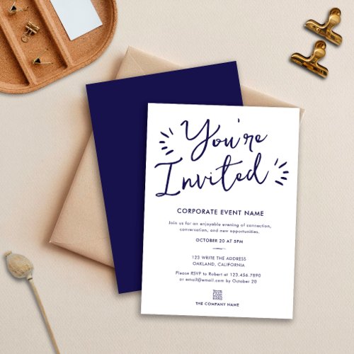 You're Invited Blue Business Corporate Event Party Invitation
