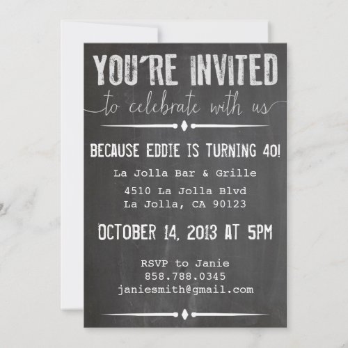 You're Invited Chalkboard Invitation