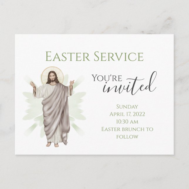 You're Invited Church Easter Invitation Postcard (Front)
