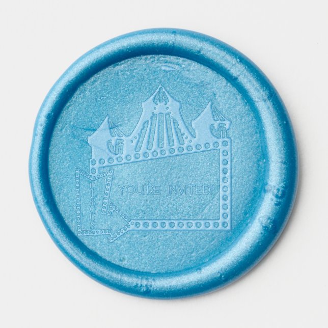 You're Invited! Circus Big Top  Wax Seal Sticker (Front)