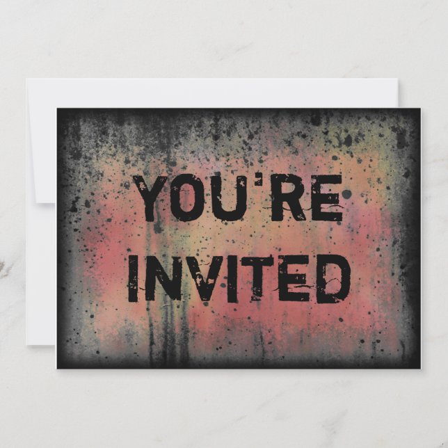 You're Invited Colorful Grunge Halloween Party Invitation (Front)