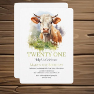 You're Invited Cow Birthday Invitation