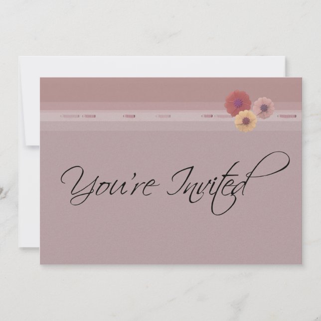 You're Invited customizable event-pink floral Invitation (Front)