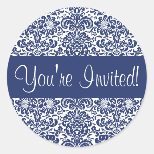 Youre Invited Damask Envelope Sticker Seal