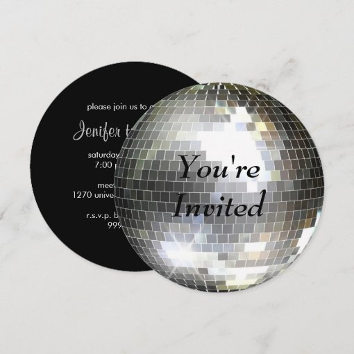 You're Invited - Disco Ball Invitation | Zazzle