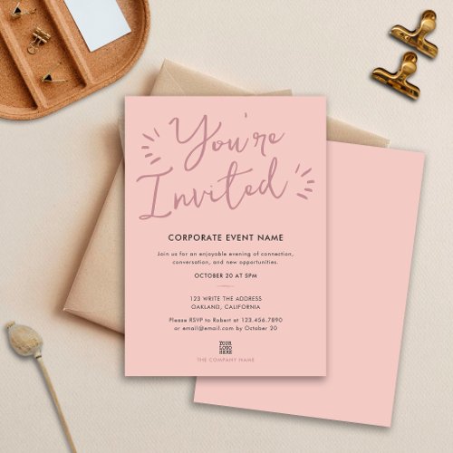 You're Invited Dusty Pink Business Corporate Invitation