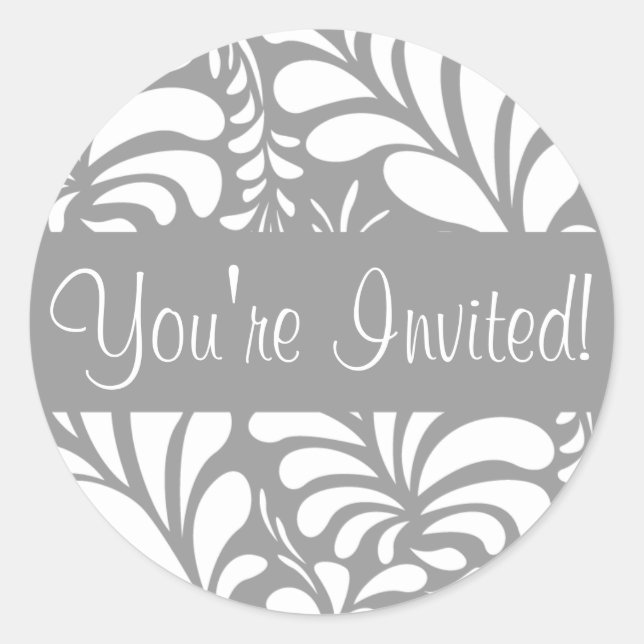 You're Invited Fern Flora Envelope Sticker Seal (Front)