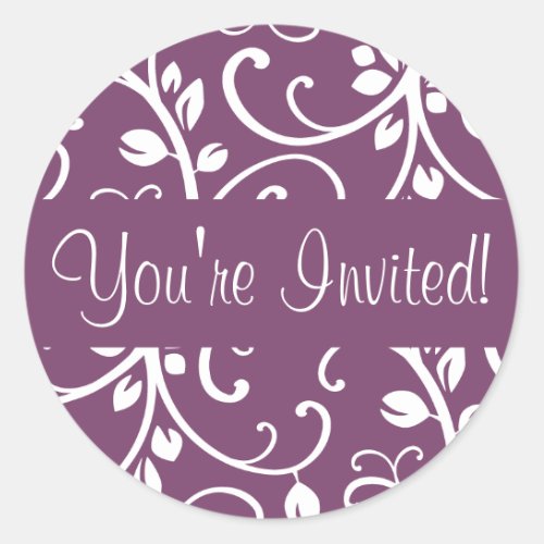 Youre Invited Floral Vine Envelope Sticker Seal