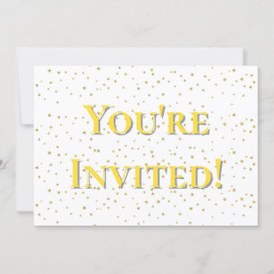 You're Invited Gold Sparkle Star Birthday Invitation