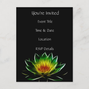 You're Invited Inner Light l Lotus Abstract Art Invitation Postcard