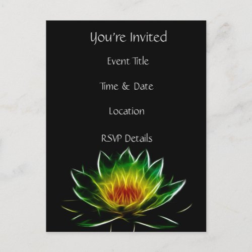 Youre Invited  Inner Light l Lotus Abstract Art Invitation Postcard