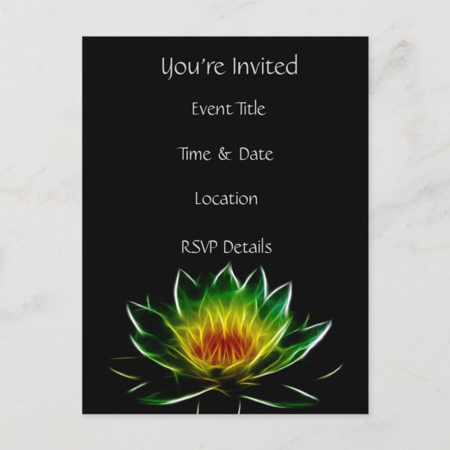 You're Invited | Inner Light l Lotus Abstract Art Invitation Postcard (Front)