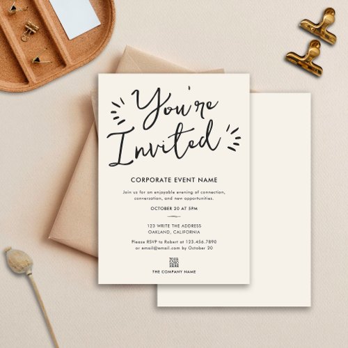 You're Invited Ivory Business Corporate Party Invitation
