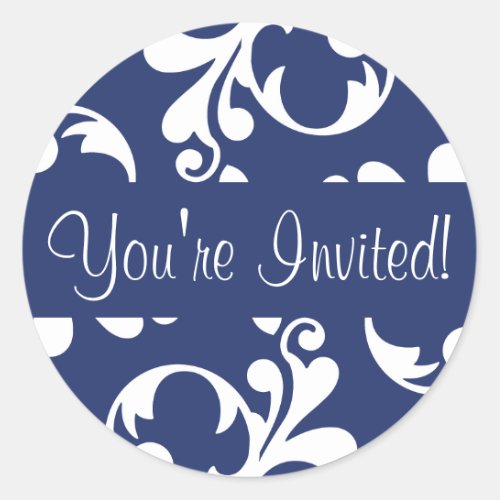 Youre Invited Leaf Flourish Envelope Sticker Seal