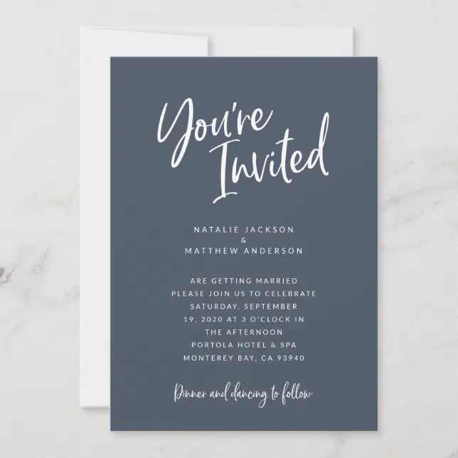 You're invited modern script wedding invitation | Zazzle