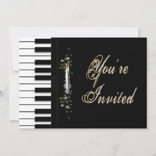 YOU'RE INVITED Party Invitations - HOLIDAY- Piano