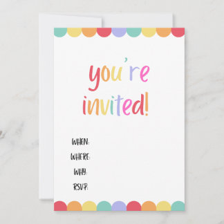 You're Invited! Rainbow blank card