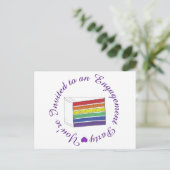 You're Invited Rainbow Cake Engagement Party Invitation Postcard | Zazzle