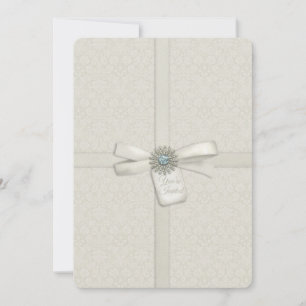 You're Invited Soft Cream Wrapped Present Wedding Invitation