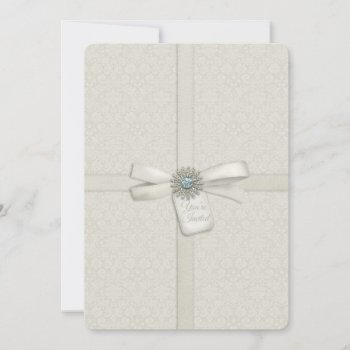 You're Invited Soft Cream Wrapped Present Wedding Invitation by MarceeJean at Zazzle