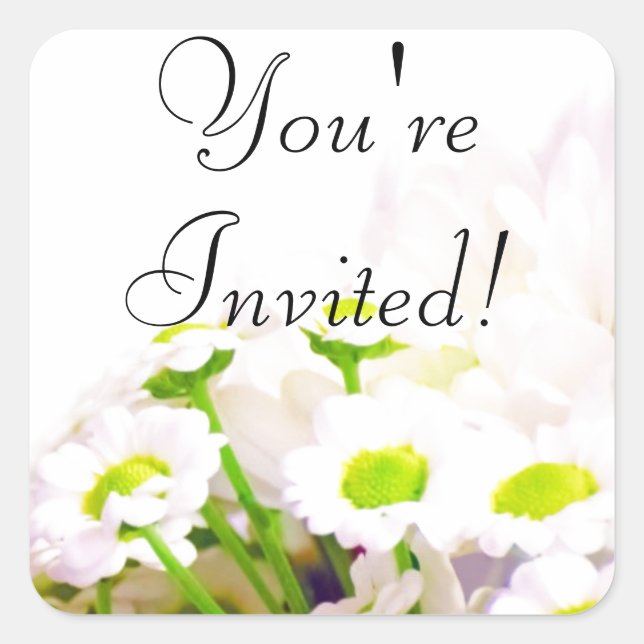 You're Invited Square Sticker (Front)