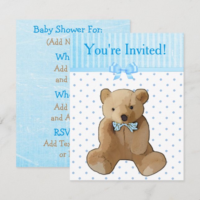 You're Invited, Teddy Bear Baby Shower Invitations (Front/Back)