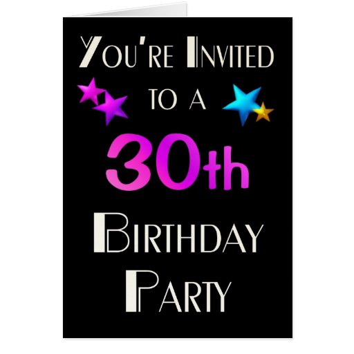 You're Invited to a 30th Birhday Party Card | Zazzle