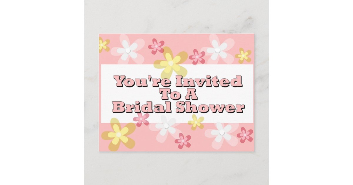 You're Invited To A Bridal Shower Invitation Postcard