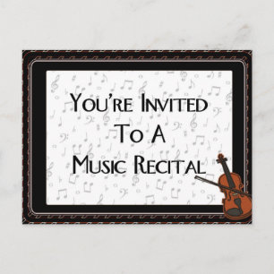 You're Invited To A Music Recital Invitation Postcard
