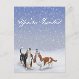 You're Invited Winter Basset Hounds Invitation