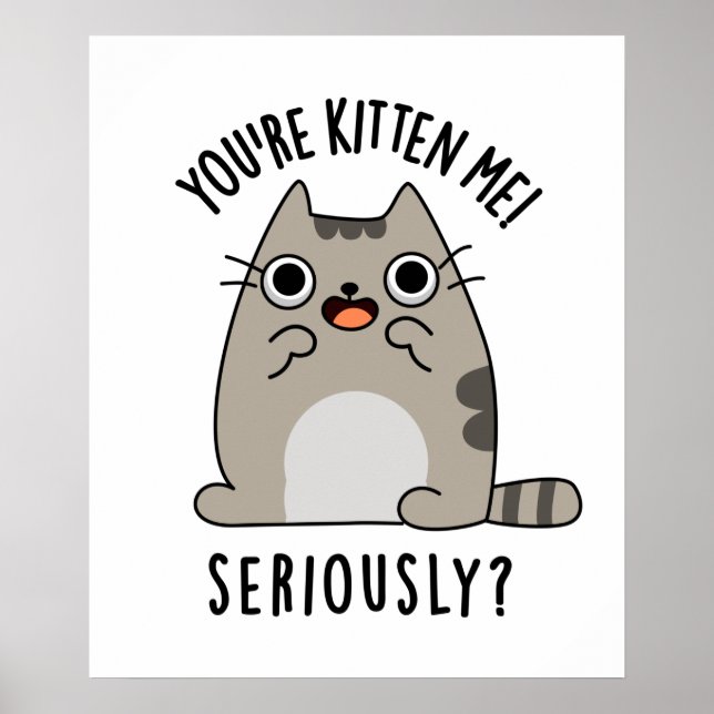 You're Kitten Me Seriously Funny Cat Pun Poster (Front)