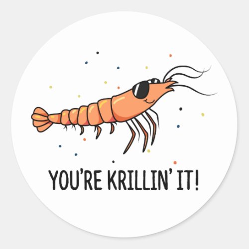 Youre Krillin It Funny Krill Pun Classic Round Sticker