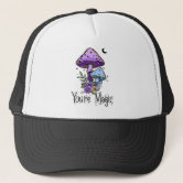 Trucker Hats for Men Psychedelic Mushroom Snapback Trucker Caps Mens  Trucker Hats Snapback Magic Mushrooms Trendy Funny Ball Cap White