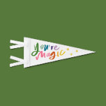 You're Magic Rainbow Pennant Flag<br><div class="desc">Rainbow hand lettered You're Magic pennant flag for a pop of fun on your walls!</div>