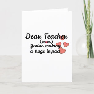You're Making A Huge Impact Teachers Day Letterpress Thank You Card