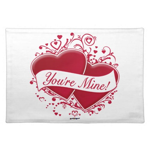 Youre Mine Red Hearts Placemat