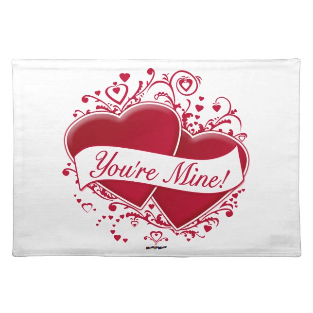 You're Mine! Red Hearts Placemat (Front)