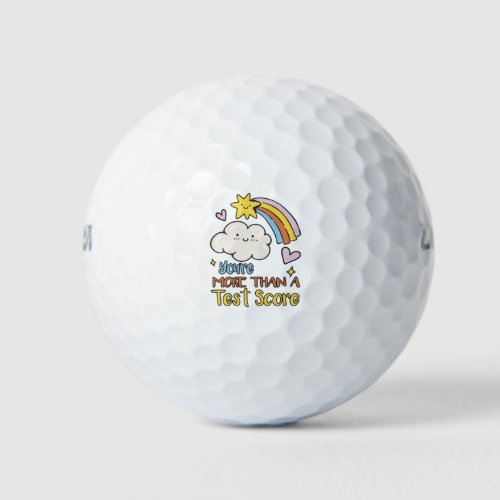 YOURE MORE THAN A TEST SCORE CUTE CLOUD AND STAR GOLF BALLS