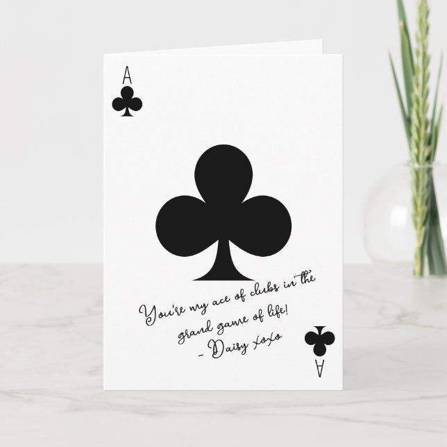 You're My Ace of Clubs anniversary Romantic Card (Front)