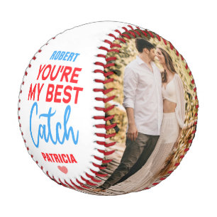 You're My Best Catch 2 Photo Mr & Mrs Couple Names Baseball