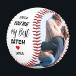 You're My Best Catch Couples 2 Photo & Script Nams Baseball<br><div class="desc">Simple and Chic valentine baseball gift featuring the name of your boyfriend or girlfriend,  the saying "you're My Best catch",  and your name. Plus 2 photos for you to customize with your own to make this an extra special valentines/birthday gift.</div>