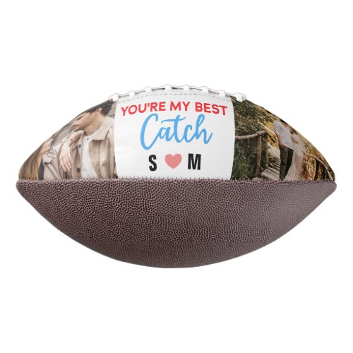 Youre My Best Catch Custom 2 Photo Couple Names Football