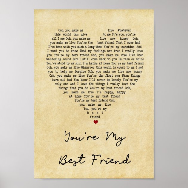 Perfect Vintage Heart Quote Song Lyric Print 