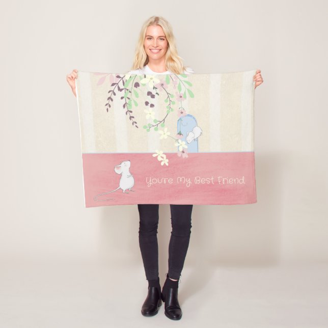 You're My Best Friend White Mice Custom Fleece Blanket (In Situ)